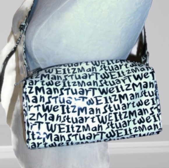 Stuart Weitzman Graffiti Print Leather Crossbody Purse Shoulder Bag - Picture 10 of 16